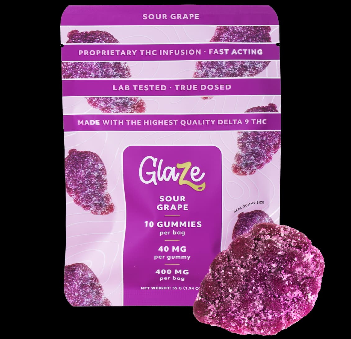 400mg THC Gummies Grapes Box 7