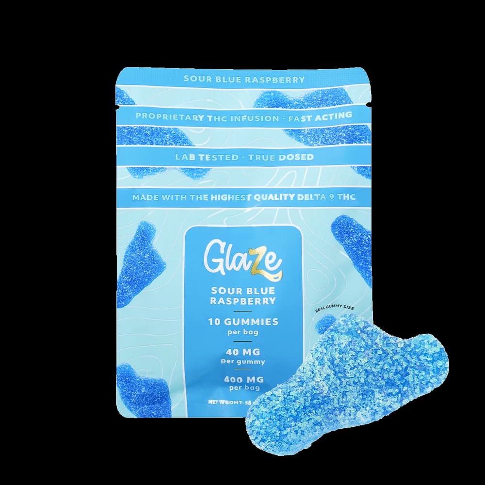Blue Raspberry Big Feet Box by Glaze - 1 Box, 10 Bags, 400mg 2
