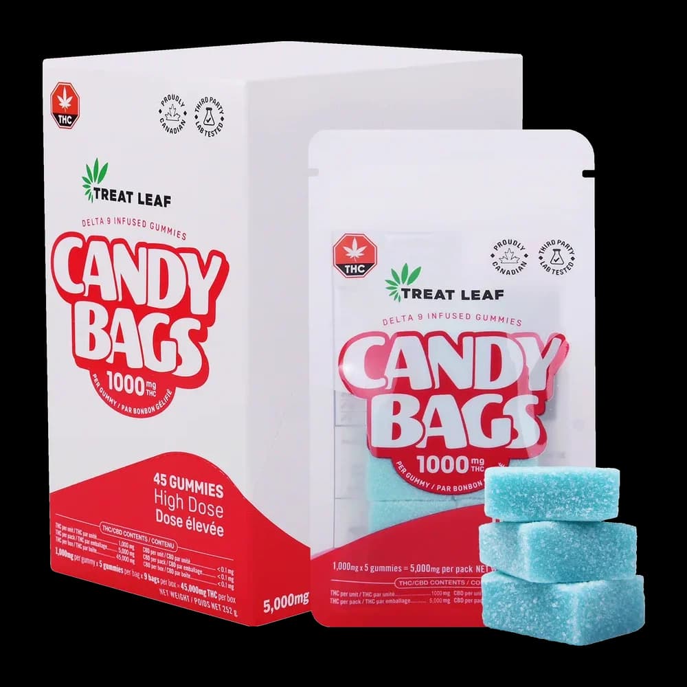Treat Leaf Candy Bags high dose box, 1000mg per gummy, 45 gummies