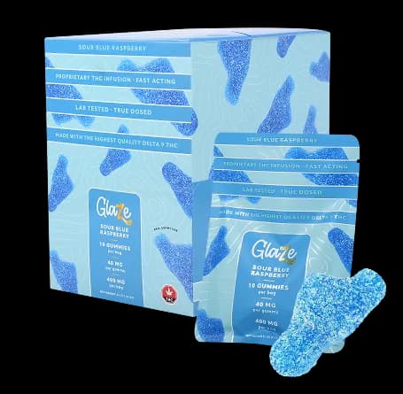Blue Raspberry Big Feet Box by Glaze - 1 Box, 10 Bags, 400mg