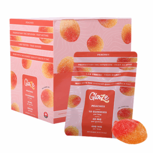 Peaches Box by Glaze - 1 Box, 10 Bags, 400mg Each
