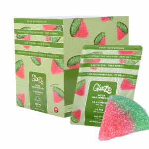 Watermelons Box by Glaze - 1 Box, 10 Bags, 400mg Each