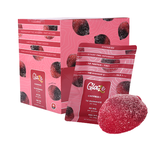 Cherries Box by Glaze - 1 Box, 10 Bags, 400mg Each