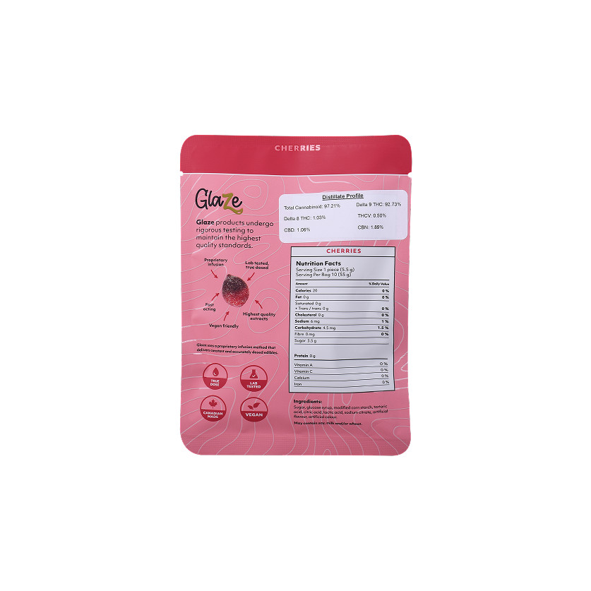 Cherries Box by Glaze - 1 Box, 10 Bags, 400mg Each - Image 5