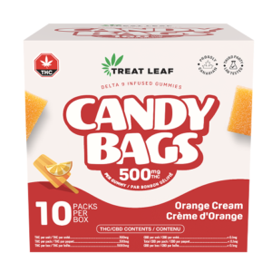Treat Leaf THC gummies 500mg 10 pack candy box edible