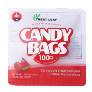 Treat Leaf THC gummy 100mg candy bag edible